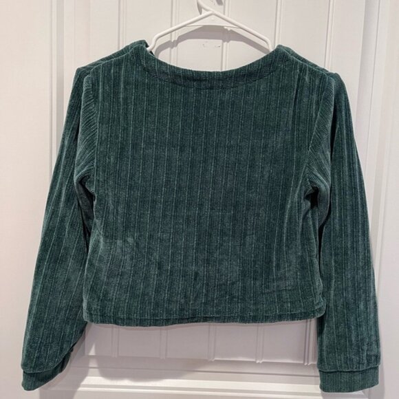 Emerald Green Velvet Cardigan Vintage Fairy 90s Coquette Cottagecore Whimsigoth - Picture 5 of 8